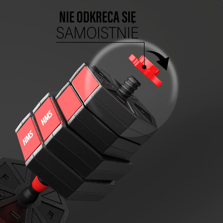 Sztanga gryf z obciążeniem sztangielki / hantle kompozyt SGC40 40 kg HMS