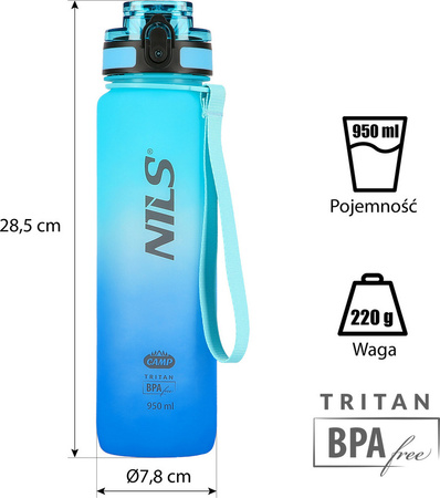 Butelka tritanowa Nils camp ncd04 niebieska