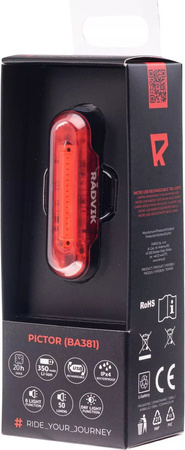 Lampka rowerowa oświetlenie lampa Radvik Pictor