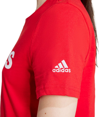 Koszulka damska adidas Loungewear Essentials Slim Logo Tee czerwona IY9189