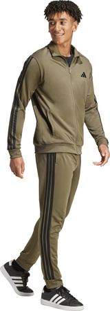 Dres męski adidas Sportswear Basic 3-Stripes Tricot Tracksuit khaki JI8854