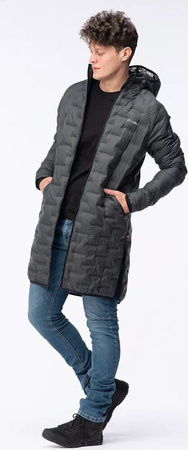 Męski płaszcz pikowany zimowy z kapturem Elbrus Humlo Primaloft rozmiar L