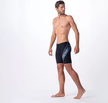 Męskie bokserki kąpielowe Aquawave BARID black/blue curacao logo rozmiar XXL