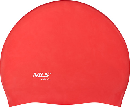 Czepek silikonowy Nils aqua nqc jednokolorowy rd01 czerwony