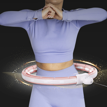 Hula hop pink z magnesem i obciążnikiem licznik HMS hhm15