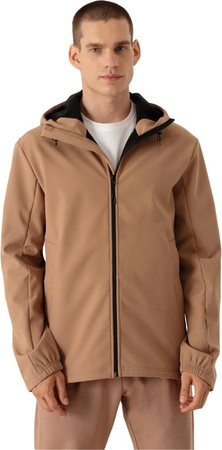 Kurtka przejściowa softshell z kapturem męska Outhorn membrana 5000 jasny brąz HOZ21 SFM600 82S