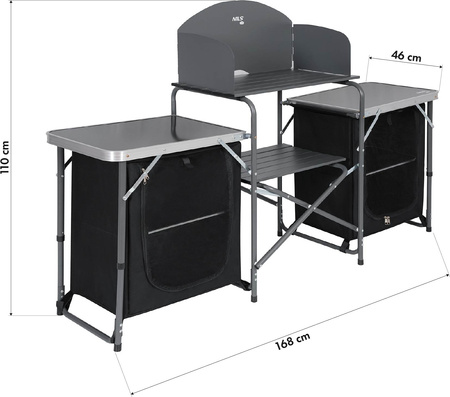 Szafka turystyczna kempingowa z osłoną Nils Camp NC3042 składana 168×46×110 cm