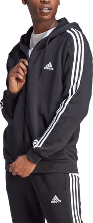 Bluza męska adidas Essentials Fleece 3-Stripes Full-Zip czarna IB4029
