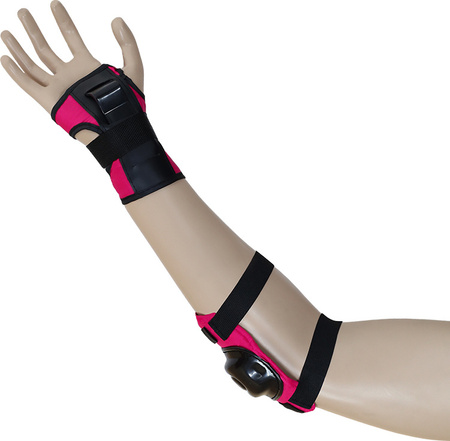 Zestaw ochraniaczy kolana łokcie nadgarstki na rolki, hulajnogę, deskorolkę Nils Extreme H108 rozmiar L ciemno-różowe