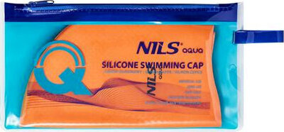 Czepek silikonowy dots Nils aqua nqc jednokolorowy pomarańczowy
