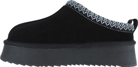 Buty damskie skórzane Solo Soprani Couture Sabot fur Hugh Platform czarne SSW421P22 53