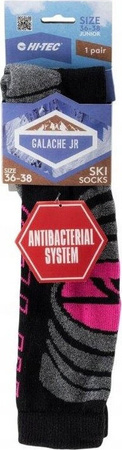 Skarpety narciarskie Hi-Tec Galache dzięciece czarno-różowe 36-38