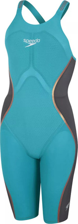 Damski strój pływacki Speedo LZR INTENT OPBK KSKN AF light aquarium/usa charcoal/rose gold rozmiar 28