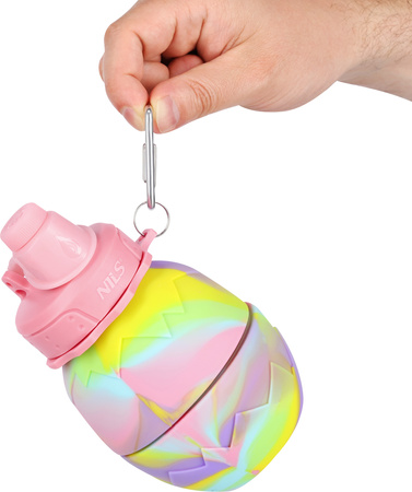 Bidon turysytyczny silikonowy składany Nils NC4102 różowy 700 ml