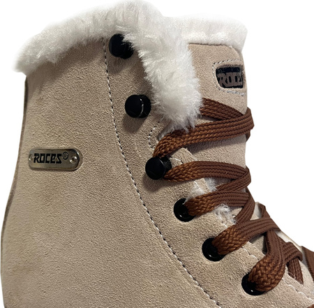 Łyżwy figurowe damskie Roces Suede Eco-Fur beżowo-brązowe 450702 00001