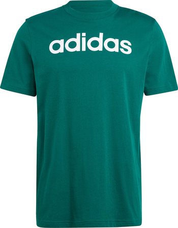 Koszulka męska adidas Essentials Single Jersey Linear Embroidered Logo Tee zielona IJ8658