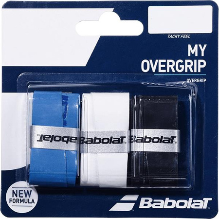Owijka Babolat My Overgrip x 3 czarna, niebieska, biała 206204