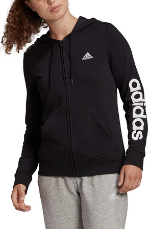 Bluza damska adidas Essentials Linear Ful zipp Hoodie czarna GL0791
