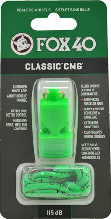 Gwizdek Fox 40 Classic CMG neon zielony ze sznurkiem 9603-1408