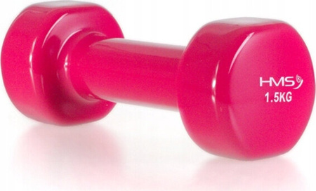 Ciężarek żeliwny hantla do ćwiczeń fitness pokryty winylem HMS 17023 1.5 kg