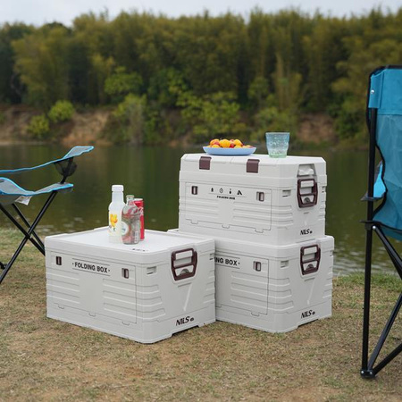 Składana skrzynia kempingowa turystyczna z pokrywą 50l Nils camp NCB4003