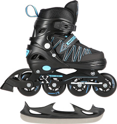 Łyżworolki z wymienną płozą hokejową 2w1 łyżwy rolki Nils Extreme NH11912 rozmiar S 31-34