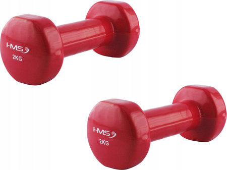 Ciężarek żeliwny hantla do ćwiczeń fitness pokryty winylem HMS 17023 2 kg