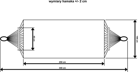 Hamak ogrodowy 2 osobowy luxe xxl 250x150cm z drążkiem brązowy