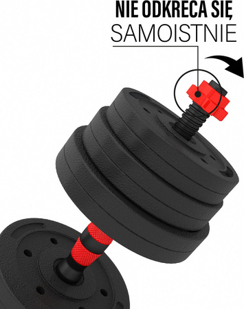 Sztanga gryf z obciążeniem sztangielki / hantle kompozyt HMS SGP30 30 kg