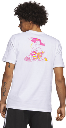 Koszulka męska adidas Lil Stripe Spring Break Graphic Short Sleeve Basketball Tee biała IC1868