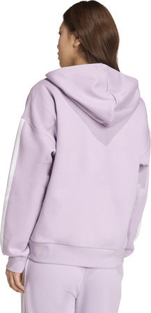Bluza damska adidas Essentials 3-Stripes Full-Zip Fleece Hoodie fioletowa JY3080