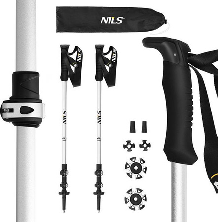 Kijki trekkingowe Nils Aluminiowe TK8602 regulowane 65-135cm