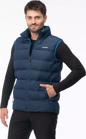 Męska kamizelka bezrękawnik puchowy pikowany Hi-Tec Sanis granatowy rozmiar XXXL