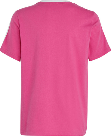 Koszulka dla dzieci adidas Essentials 3-Stripes Cotton Loose Fit Boyfriend Tee różowa IC3639