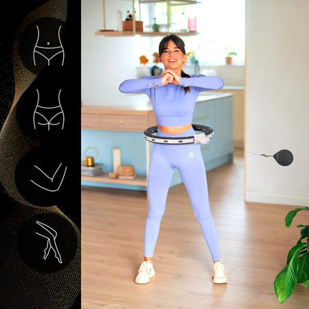 Zestaw hula hop magnetyczny pas wyszczuplający z licznikiem HMS