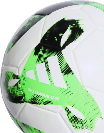 Piłka nożna adidas Tiro Junior 350 League biało-zielona HT2427