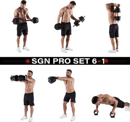 Zestaw ciężarów 40kg HMS sgn140 (2 części) pro set 6w1