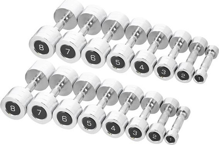 Zestaw hantli treningowych chd 2 x 1 - 8 kg (72 kg) ze stojak STR36 HMS