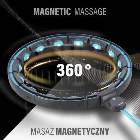 Zestaw Hula hop magnetyczny z licznikiem pas wyszczuplający HMS 71 - 106 cm