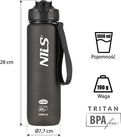 Butelka tritanowa Nils camp ncd68 czarna