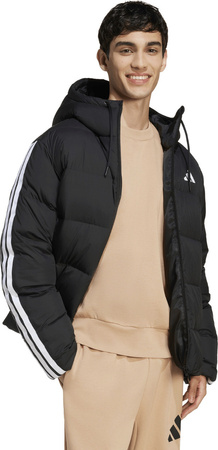Kurtka męska adidas Essentials Climawarm 3 Stripes Puffer Down Hooded czarna JM4165