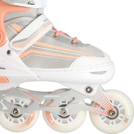 2w1 Łyżworolki z wymienną płozą hokejową Nils Extreme NH18190 biało-różowy rozmiar L (39-43)
