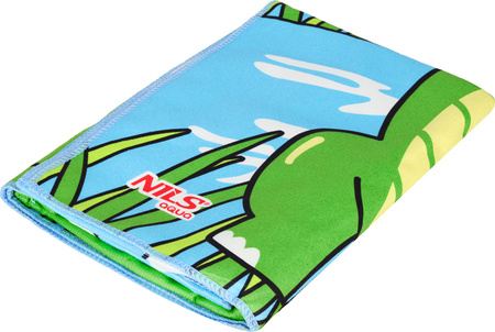 Ręcznik dziecięcy z kapturem Poncho krokodyl Nils Aqua NAR20 60×85 cm