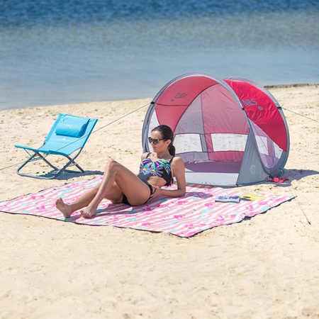 Namiot plażowy samorozkładający Nils Camp NC3142 czerwono-szary