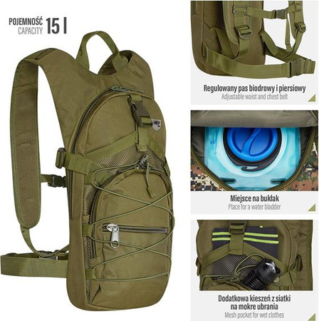 Plecak taktyczny militarny survivalowy turystyczny Crab Nils Camp NC1732 zielony