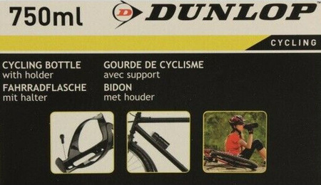 Bidon rowerowy Dunlop 750ml z koszykiem biały