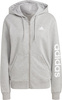 Bluza damska adidas Essentials Linear Full-Zip French Terry Hoodie szara IC6866