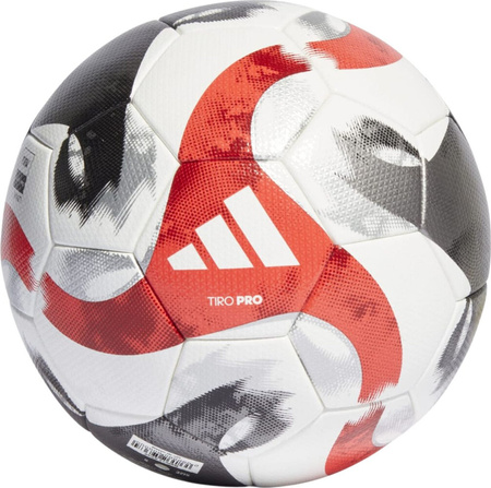 Piłka nożna adidas Tiro Pro biało-szaro-czerwona HT2428
