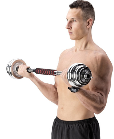 Sztangielki/sztanga w walizce stal chromowana HMS STC21 2x10 KG