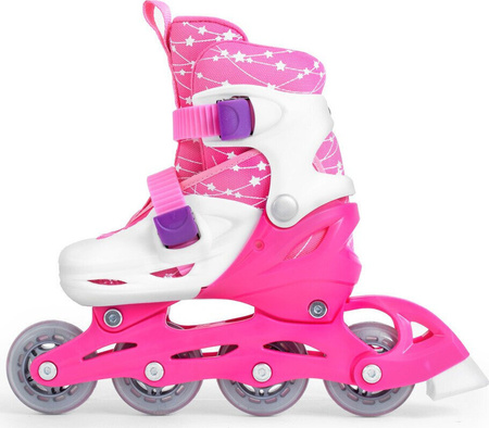 Zestaw wrotki rolki 2w1 wrotko-rolki kask ochraniacze plecak świecące koła LED Combo